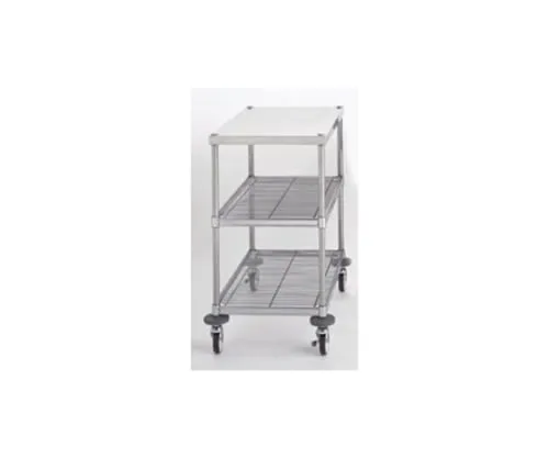 61-3806-26 Wagon for Standing Work (Shelf Board Upper Stage/Stainless Steel (SUS304)) D460 x W610 x H890mm W3B-S4606W