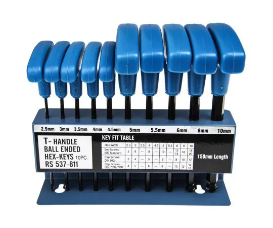 63-4642-12 RS PRO 10 pieces Hex Key Set, T Shape 2.5mm Ball End 537-811