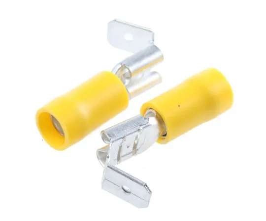 63-4641-86 RS PRO Yellow Insulated Spade Connector, 6.35 x 0.8mm Tab Size, 2.5mm² to 6mm² 534-878