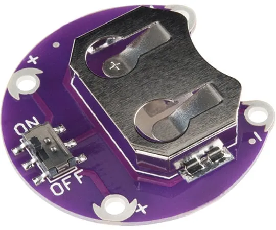 67-0360-16 LilyPad Coin-Type Battery Holder (with Switch) DEV-13883