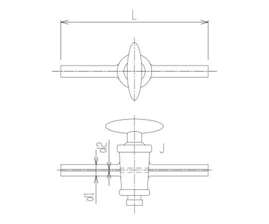 62-2090-41　［Discontinued］Capillary Tube 2-Cock Glass Cock/Without Rubber Stopper　2158-126