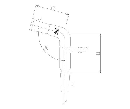 62-2094-93 Decompression Curved Connecting Tube with Inner Tube (105 °) 2534-1L
