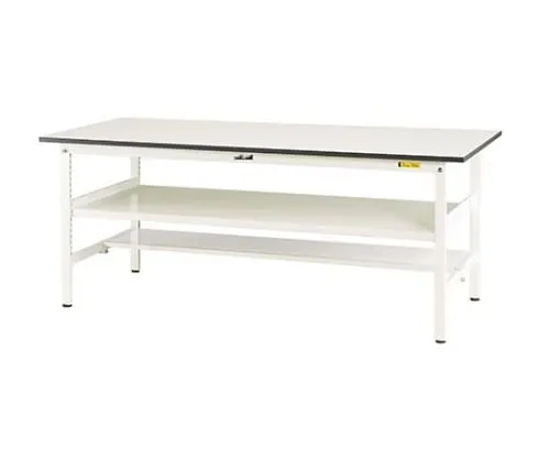 61-3743-65 Work Table 150 Series with Fixed Intermediate Shelf H740mm with Single-Sided Shelf Board SUP-660TF-WW