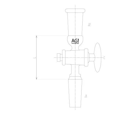 62-2094-68 Connecting Tube with Glass Cock 2520-1L