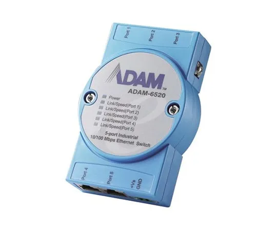 63-4625-31 Industrial Hub Advantech 5 DIN Rail Stack Wall 10 Mbit/s 100 Mbit/s ADAM-6520