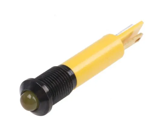 63-4587-28 RS PRO Yellow Indicator, 12 V dc, 8mm Mounting Hole Size, Solder Tab Termination 211-409