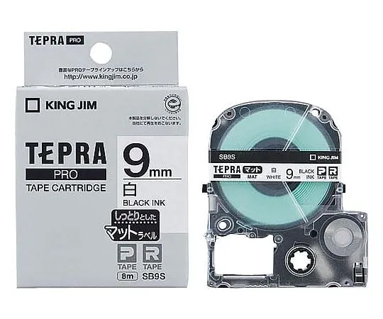 61-0602-11 Tepra PRO Label Printer Tape Cartridge Matte Label Black Characters On White 9mm Width SB9S