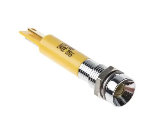63-4587-18 RS PRO Yellow Indicator, 24 V dc, 8mm Mounting Hole Size, Solder Tab Termination 210-989