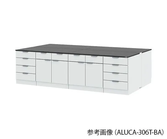 4-3427-01 Central Laboratory Table (Steel Cabinet Type) Flat Type 1800 x 1650 x 850 mm ALUCA-186T-BA