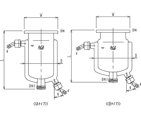 62-2102-52 Double Tube Separable Reaction Vessel, Hose Port Type, with Valve Seat 3052-0385A-H