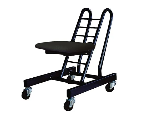62-2177-29 Chair With Casters (Vinyl Leather & Cushion Seat) Black PMS-10