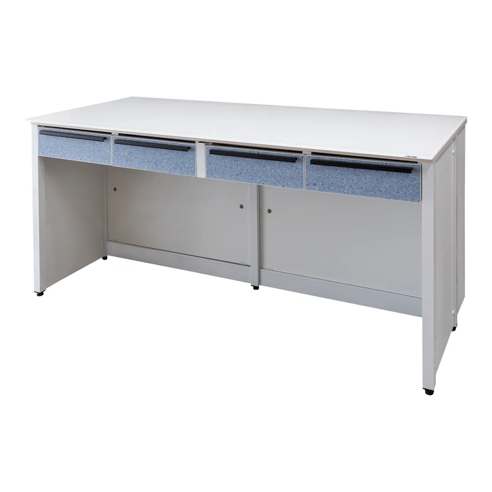 4-5573-01 Side Laboratory Table (Glass Top Lab Table) 1800 x 750 x 800 mm HTO-1875GT