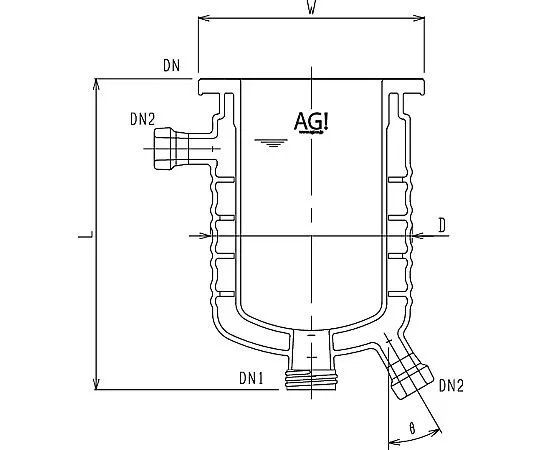 61-4716-88 Full Jacket Type Reaction Vessel with Medium Baffle 3950-300-M