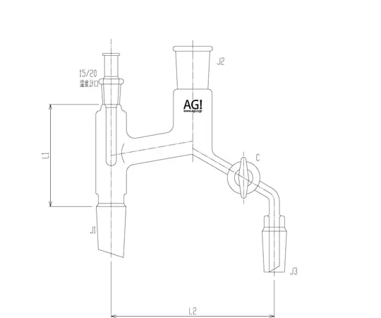 65-1838-81 Semi-Micro Simple Fractionator Glass Cock 15/20 3530-1M