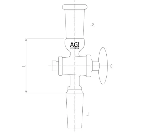 65-1838-20 Connection Tube with Glass Cock 15/20 2520-1M