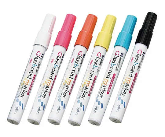 3-8955-11 Glass Board Marker For Transparent Board 6 Color Set BGB-6PS