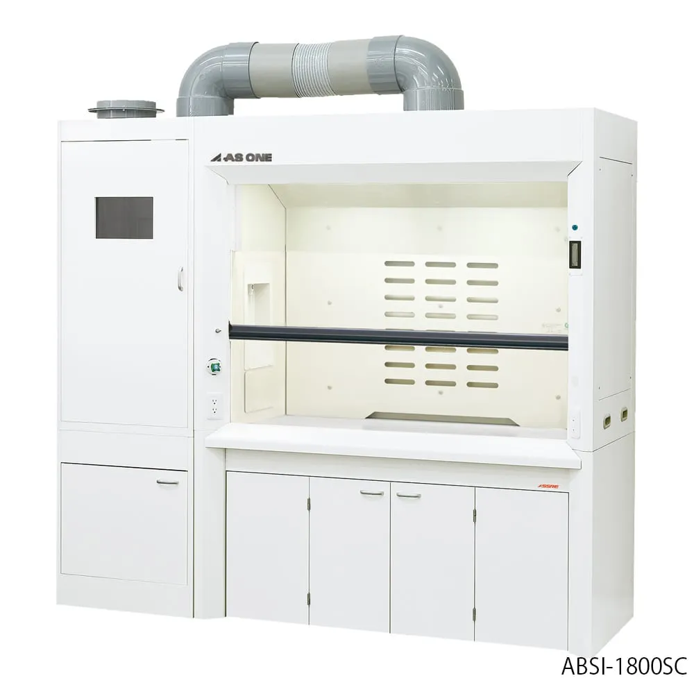 3-3931-21 Fume Hood (Wet Type Scrubber Horizontal Type) Deep 1900 x 980 x 2250 mm ABDI-1200SC