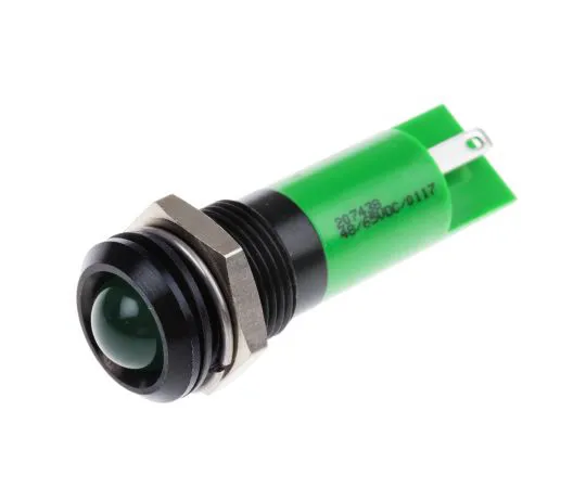 63-4586-04 RS PRO Green Indicator, 48 → 65 V dc, 14mm Mounting Hole Size, Tab Termination 207-438