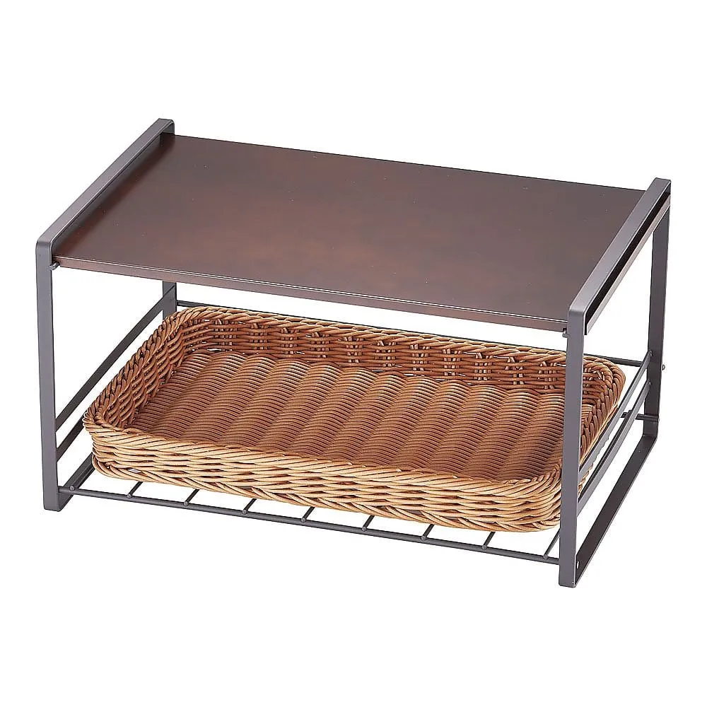 64-9291-09 Washable Microwave Rack Brown with Basket DLT1902