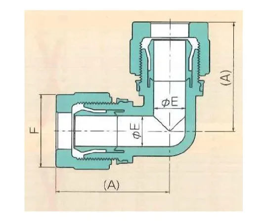 62-7091-98　［Discontinued］USL/XSP Fitting Union Elbow (Millimeters) 3φ 00N-098-01　00N-098-01