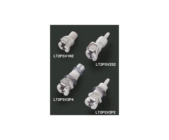62-0855-50　［Discontinued］Quick Coupling Thin Diameter 2P Series Made Of PP Socket: with Valve 1/8" Flow For 2 x 3 mm Soft Tube　LT2PSV2S1