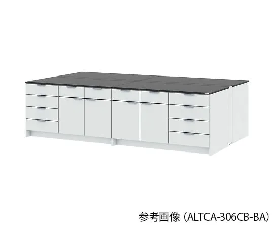 4-3431-01 Central Laboratory Table (Wooden Cabinet Type) Flat Type 1800 x 1650 x 850 mm ALTCA-186CB-BA