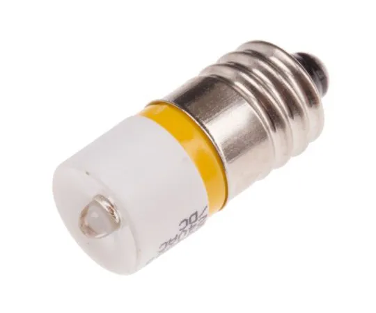 63-4585-36 LED Reflector Bulb, E10, Yellow, Single Chip, 10mm dia., 24V ac/dc 204-805