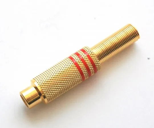 63-3109-17 RCA Jack with red-gold-plated cable guard RJ-123GG-RED