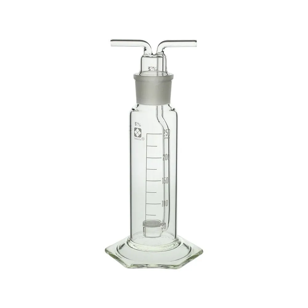 61-4424-67 Gas Cleaning Bottle Standard Ground Joint, (with Filter Plate) 84GP250 014650-1