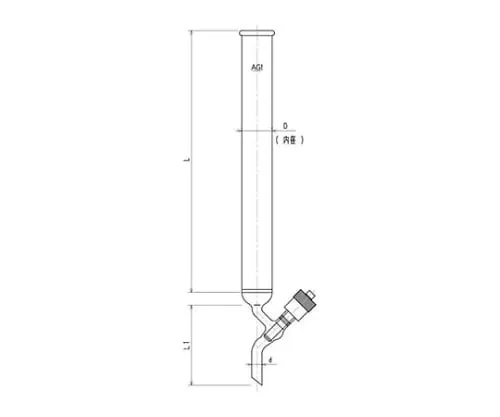 61-4710-16 Chromatography Column with High Vacuum Greaseless Valve (with Filter) 3810-10/300V