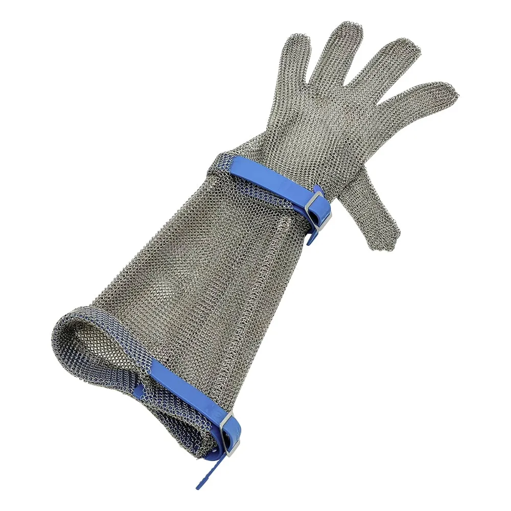 3-9852-14 Stainless Steel Mesh glove (long cuff) Blue Belt L 0GCM.131.42.000.