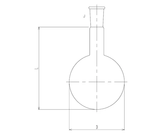 64-5087-41 Quartz Round Bottom Flask with Slice 50 mL 1110-10
