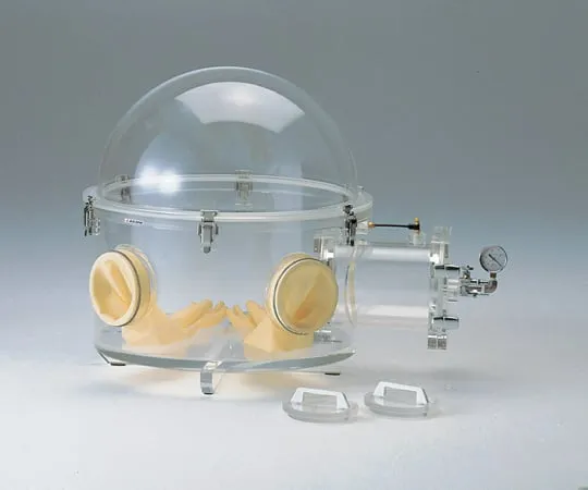 3-4084-02 Dome Type Acrylic Vacuum Glove Box DV Type PC (With Outlet)