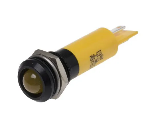 63-4586-44 RS PRO Yellow Indicator, 12 V, 12mm Mounting Hole Size, Solder Tab Termination, IP67 208-633