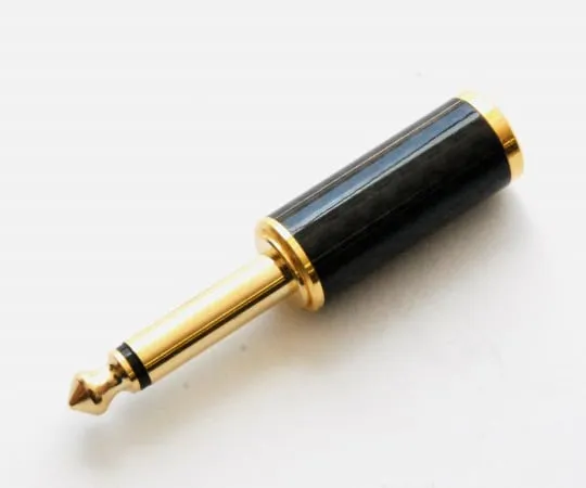 63-3109-10 6.3 phi mono Plug black 8 phi wire gold-plated AP6.3-4042BKFGG-Mono-8.5