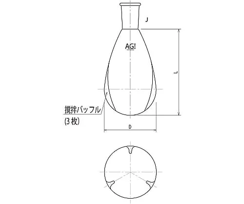 61-3626-14 Rotary Eggplant Flask for Powder Stirring 500mL 24/40 3216-500V-4L