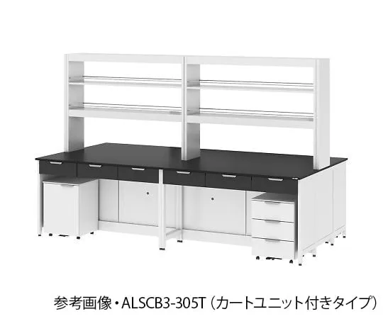 4-3402-01 Central Laboratory Table (Steel Type/With Reagent Shelf) 1800 x 1500 x 850/1950 mm ALSCB2-185T