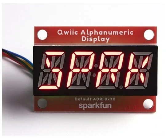 67-0421-61 SparkFun Qwiic Alphanumeric Display - Red COM-16916