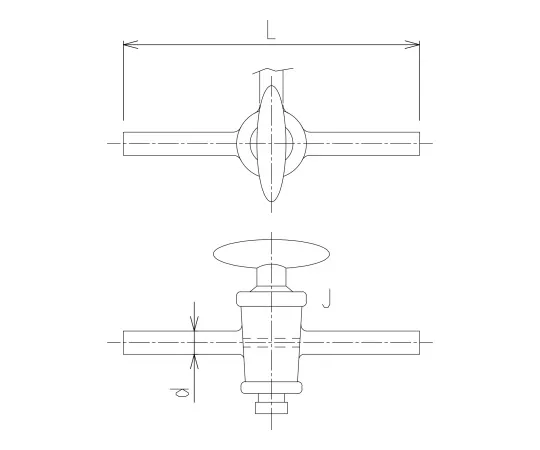 62-2090-29　［Discontinued］Three-Way Tap Glass Cock Without Rubber Stopper　2154-126