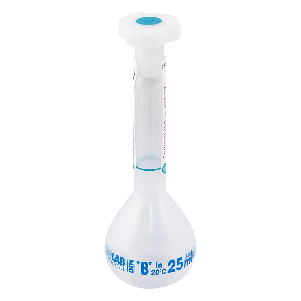 3-8265-01-20 PP Volumetric Flask 25mL PPMS-25 with Calibration Certificate 014.03.025