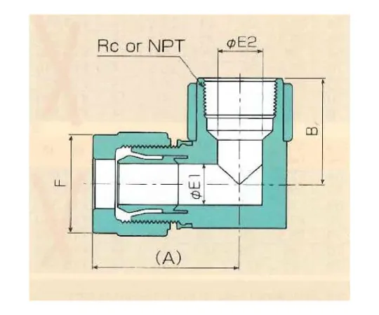 62-7092-33　［Discontinued］USL/XSP Fitted Elbow (Millimeters) φ4 x PT 1/4 00N-102-01　00N-102-01