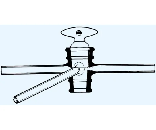 65-8677-30 Three-Way Cock (Glass Cock) Branch Tube Outer Diameter φ6mm 683-0616