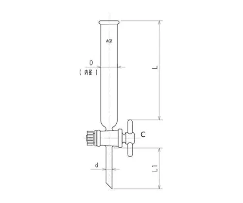 61-4708-89 Chromatography Column with PTFE Cock 3808-10/300