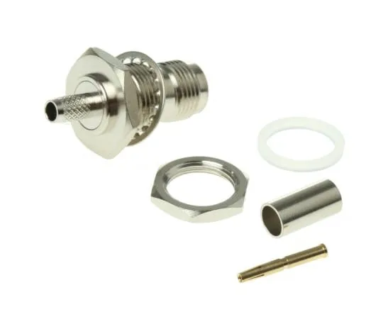 63-4568-01 RS PRO 50Ω Straight Bulkhead Mount, TNC Connector Bulkhead Fitting, jack, RG58/U 136-847