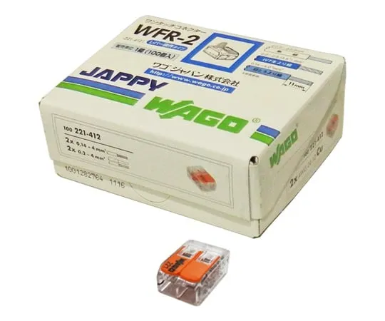 62-3143-45 One-Touch Connector Transparent Type 2 Wires 100 Pieces WFR-2-JP