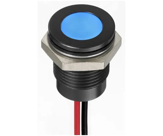63-4683-70 RS PRO Blue Indicator, 12 V dc, 14mm Mounting Hole Size, Lead Wires Termination, IP67 130-2295