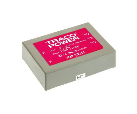 63-4924-42 TRACOPOWER 15W Dual Output Embedded Switch Mode Power Supply SMPS, 500mA, ±15V dc Encapsulated TMP 15215