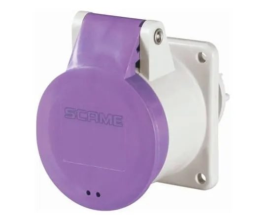 63-4933-16 RS PRO IP44 Purple Panel Mount 3P Industrial Power Socket, Rated At 16A, 20 → 25 V 668-5376