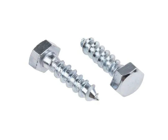 63-4691-07 Hex Steel Wood Screw Bright Zinc Plated, M8 Thread 144-3537