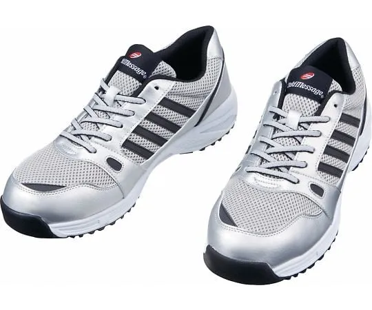 64-0985-89 Safety Shoes Lace-Up Type Silver 22.0 cm S2181